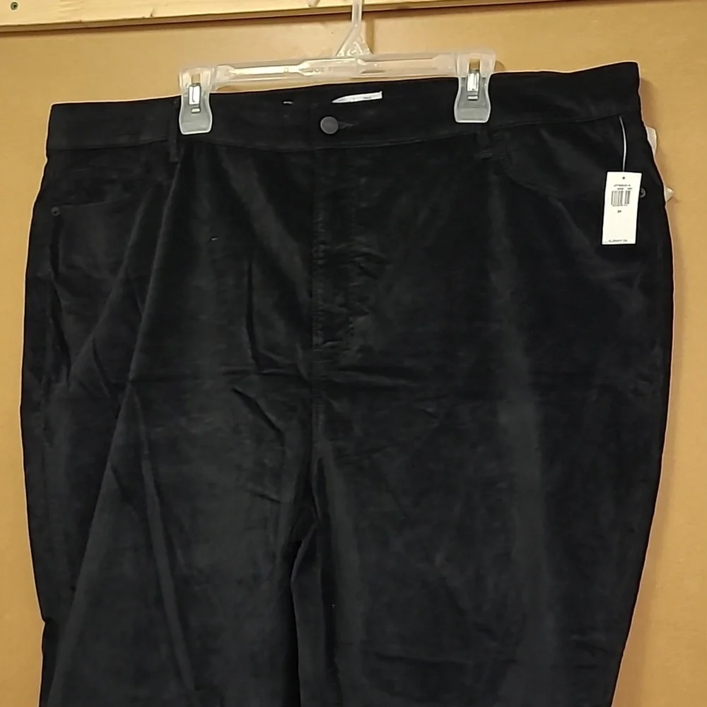 Old Navy Black Velvet Higher High Rise Flare Jeans - Picture 2 of 8